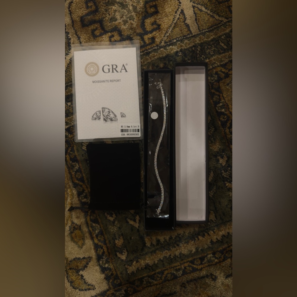 MOISSANITE Tennis Bracelet 925 Sterling Silver Passes Tester 3mm 18cm